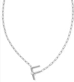 KENDRA SCOTT- Pearl Letter Initial Pendant in Rhodium White Pearl