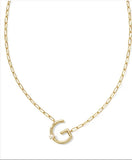 KENDRA SCOTT- Pearl Letter Initial Pendant in Gold White Pearl