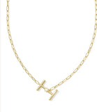 KENDRA SCOTT- Pearl Letter Initial Pendant in Gold White Pearl