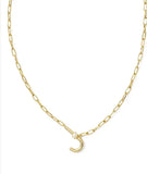 KENDRA SCOTT- Pearl Letter Initial Pendant in Gold White Pearl