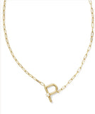 KENDRA SCOTT- Pearl Letter Initial Pendant in Gold White Pearl