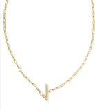 KENDRA SCOTT- Pearl Letter Initial Pendant in Gold White Pearl