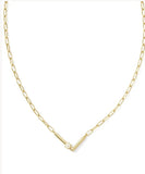 KENDRA SCOTT- Pearl Letter Initial Pendant in Gold White Pearl