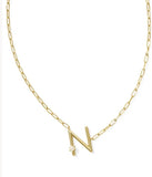 KENDRA SCOTT- Pearl Letter Initial Pendant in Gold White Pearl