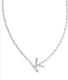 KENDRA SCOTT- Pearl Letter Initial Pendant in Rhodium White Pearl