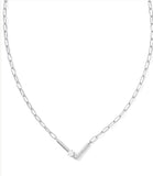 KENDRA SCOTT- Pearl Letter Initial Pendant in Rhodium White Pearl