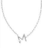 KENDRA SCOTT- Pearl Letter Initial Pendant in Rhodium White Pearl