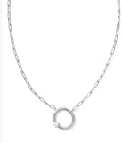 KENDRA SCOTT- Pearl Letter Initial Pendant in Rhodium White Pearl