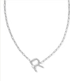 KENDRA SCOTT- Pearl Letter Initial Pendant in Rhodium White Pearl