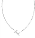 KENDRA SCOTT- Pearl Letter Initial Pendant in Rhodium White Pearl