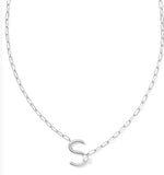 KENDRA SCOTT- Pearl Letter Initial Pendant in Rhodium White Pearl