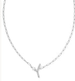 KENDRA SCOTT- Pearl Letter Initial Pendant in Rhodium White Pearl