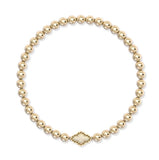 KENDRA SCOTT- Abbie Gold Beaded Stretch Bracelet in Natural Mother of Pearl