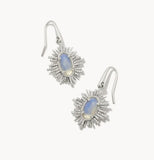 KENDRA SCOTT- Grayson Sunburst Drop Earring in Rhodium Iridescent Opalite