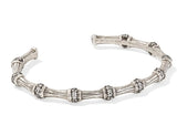 KENDRA SCOTT- Maura Vintage Silver Bamboo Cuff Bracelet in White Crystal
