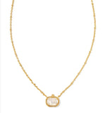 KENDRA SCOTT- Pumpkin Gold Short Pendant Necklace in Ivory Mother of Pearl