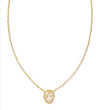 KENDRA SCOTT- Skeleton Gold Short Pendant Necklace in Ivory Mother of Pearl