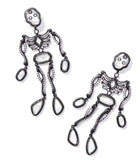 KENDRA SCOTT- Skeleton Gunmetal Statement Earrings in Ivory Mother of Pearl