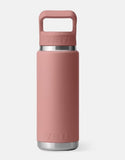 YETI- Rambler 26oz Bottle with Colored Straw Cap in Sandstone Pink