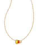 KENDRA SCOTT- Candy Corn Gold Short Pendant Necklace in Candy Corn Magnesite