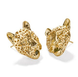KENDRA SCOTT- Maura Gold Jaguar Statement Earrings in Sage Serpentine