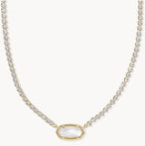 KENDRA SCOTT- Elisa Tennis Necklace in Gold Ivory Mother of Pearl