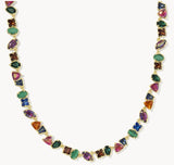 KENDRA SCOTT- Isabelle Tennis Necklace in Gold Multi Mix