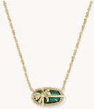 KENDRA SCOTT- Elisa Bow Short Pendant Necklace in Gold Pine Illusion