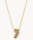KENDRA SCOTT- Candy Cane Pendant Necklace in Gold Red Green Mix
