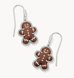 KENDRA SCOTT- Gingerbread Drop Earring in Rhodium Brown Goldstone