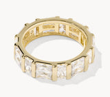 KENDRA SCOTT- Jamie Gold Band Ring in White CZ