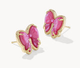 KENDRA SCOTT- Haley Gold Bow Stud Earrings in Rose Violet Mother of Pearl