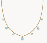 KENDRA SCOTT- Cailin Gold Strand Necklace in Aqua Crystal