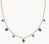 KENDRA SCOTT- Cailin Gold Strand Necklace in Blue Crystal