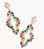 KENDRA SCOTT- Abbie Gold Crystal Statement Earrings in Multi Mix