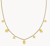 KENDRA SCOTT- Cailin Gold Strand Necklace in Golden Yellow Crystal