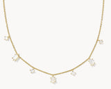 KENDRA SCOTT- Cailin Gold Strand Necklace in White Iridescent Crystal