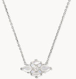 KENDRA SCOTT- Abbie Rhodium Crystal pendant Necklace in Neutral Mix