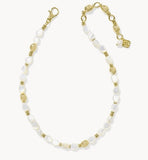 KENDRA SCOTT- Melody Gold Beaded Strand Necklace in Ivory Mother of Pearl