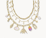 KENDRA SCOTT- Melody Gold Statement Charm Necklace in Multi Mix