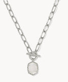 KENDRA SCOTT- Daphne Link Chain Necklace in Rhodium Ivory Mother of Pearl