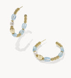 KENDRA SCOTT- Melody Beaded Hoop Earring in Gold Aquamarine