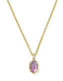 KENDRA SCOTT- Hallie Short Pendant Necklace in Gold Purple Watercolor Illusion