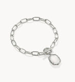 KENDRA SCOTT- Daphne Link Chain Bracelet in Rhodium Ivory Mother of Pearl