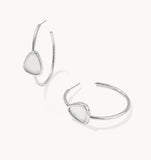 KENDRA SCOTT- Margot Hoop Earring in Vintage Silver Ivory Mother of Pearl