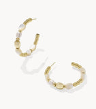 KENDRA SCOTT- Melody Beaded Hoop Earring in Gold Ivory Mother of Pearl