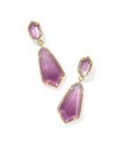 KENDRA SCOTT- Hallie Convertible Drop Earring in Gold Purple Watercolor Illusion