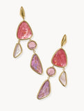 KENDRA SCOTT- Margot Statement Earring Vintage Gold Pink Mix