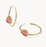 KENDRA SCOTT- Margot Hoop Earring in VGD Pink Coral Iridescent Abalone