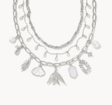 KENDRA SCOTT- Melody Statement Charm Necklace in Rhodium Neutral Mix